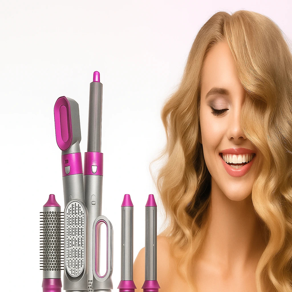StyloAir™ – 5-in-1 Hair Dryer and Styler Kit with Rotating Airflow Technology